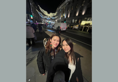 Two students in London.