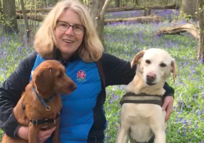 Tracey Chantler pictured with her two dogs.