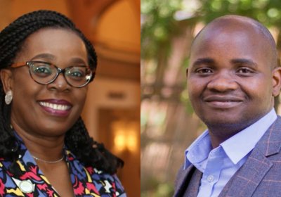 AMR Centre Publication Prize Winners 2021: Dr Uduak Okomo (left) and Dr Titus Divala (right)