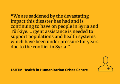 A statement on the humanitarian situation following the earthquake in Syria and Turkey