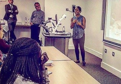 Images courtesy of Jasmine Burton. Feature image shows Jasmine speaking to students in the LSHTM 2017-2018 cohort with her advisor Dr. Robert Aunger and facilitated by Dr. Robert Dreibelbis, about her thesis and overall student experience.