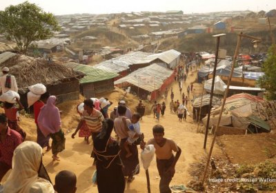 View of the sprawling Kutupalong refugee camp near Cox’s Bazar, Bangladesh