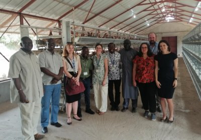 FACE-Africa project team in a commercial poultry farm in the Gambia in 21st January 2020 during project launch