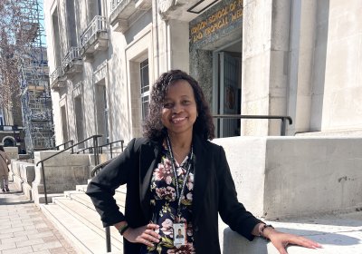 Image of Monica Mtei outside LSHTM