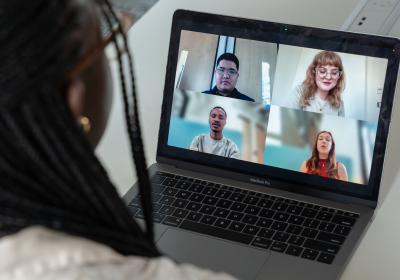 Student on a virtual video call
