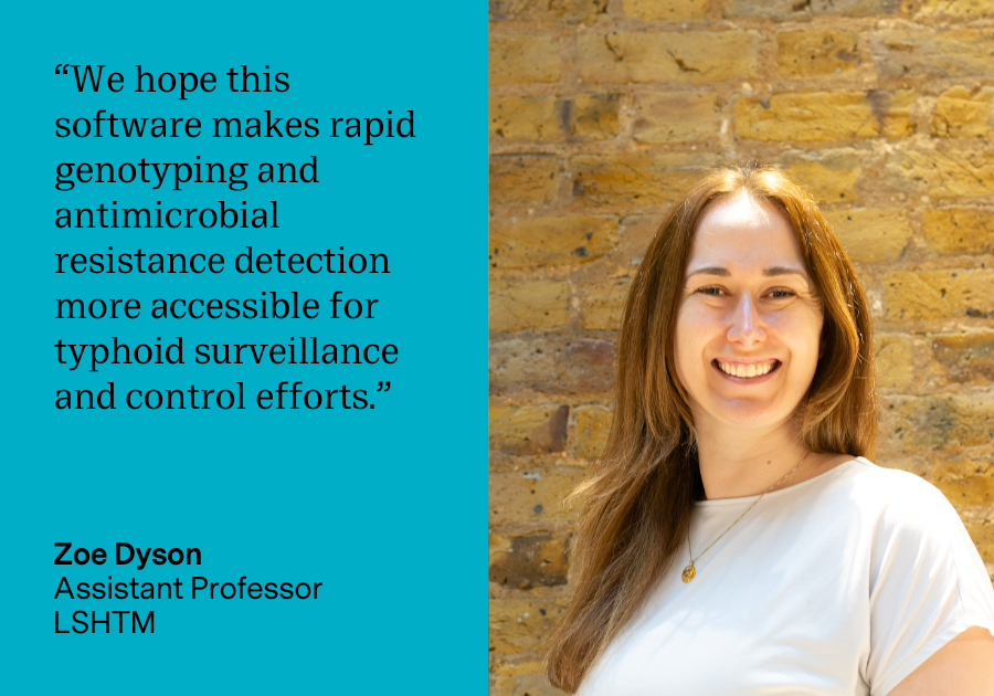 Quote from Zoe Dyson: "We hope this software makes rapid genotyping and antimicrobial resistance detection more accessible for typhoid surveillance and control efforts."