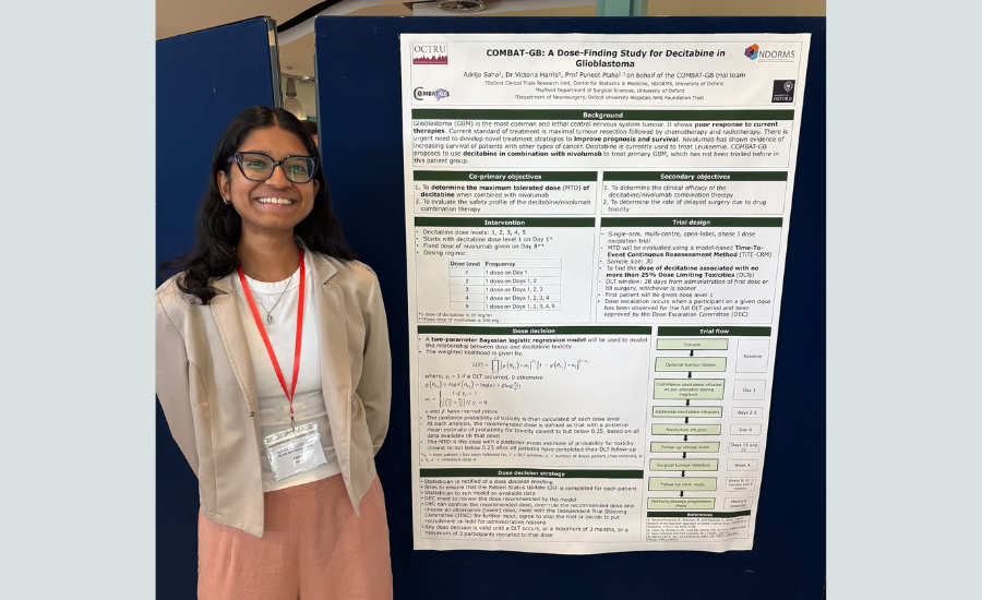 Adrija Saha with her scientific poster