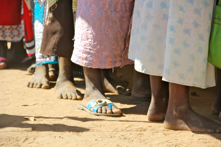 Women queuing for contraceptives in Malawi. Credit: FCDO