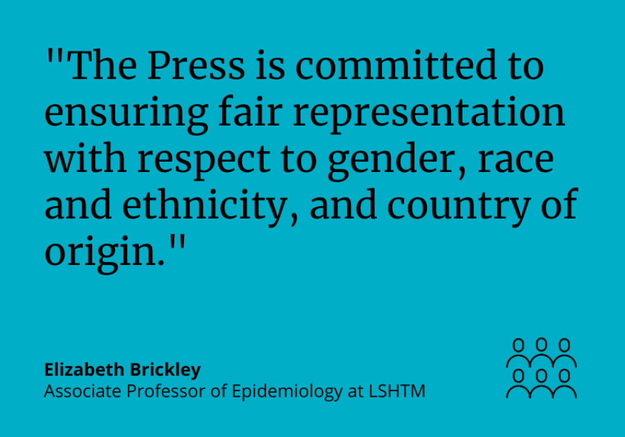 Elizabeth Brickley: "The Press is committed to ensuring fair representation with respect to gender, race and ethnicity, and country of origin."