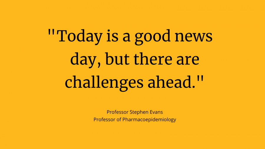 Quote from Prof Stephen Evans: &quot;Today is a good news day, but there are challenges ahead&quot;