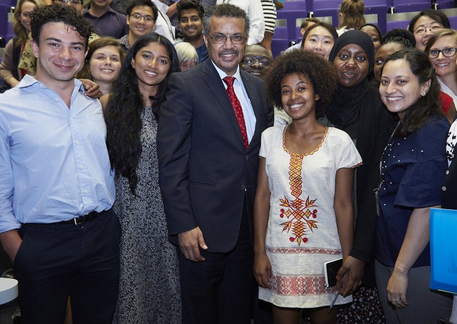 Dr Tedros with School students