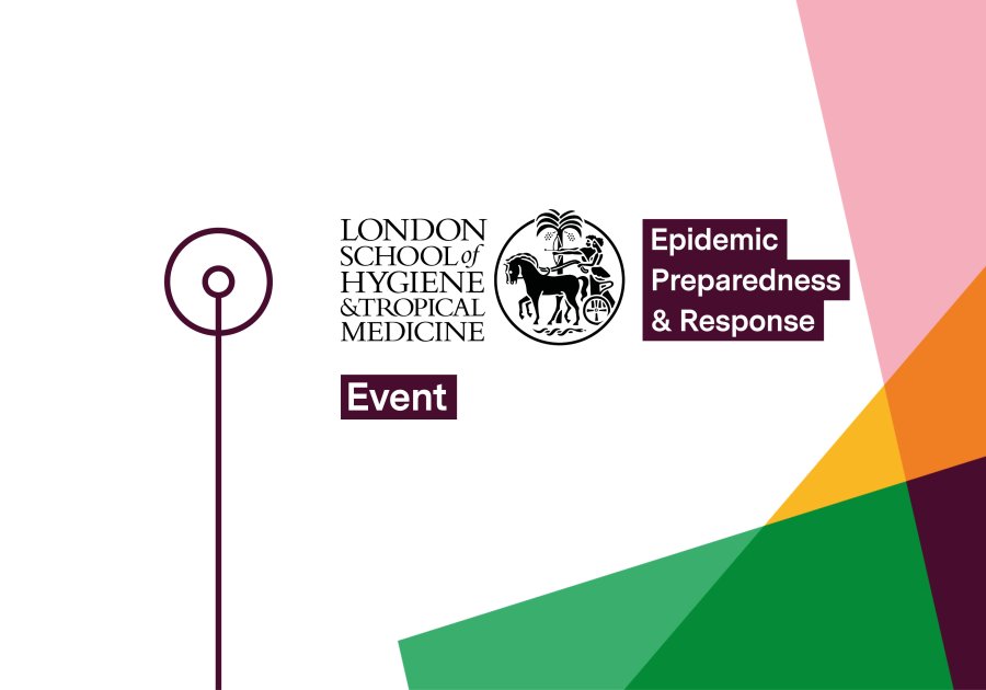 Coloured shapes with LSHTM logo and CEPR logo