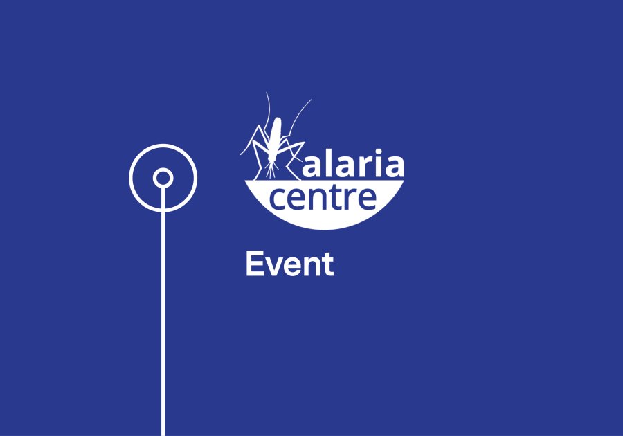 Blue background with Malaria Centre logo