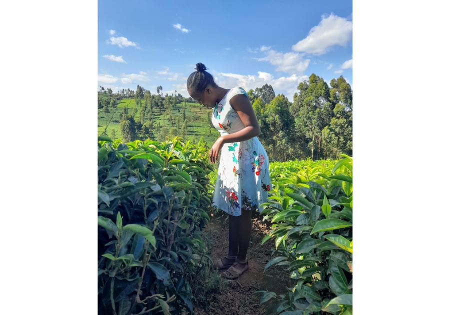 Grace Muguro in a tea plantation