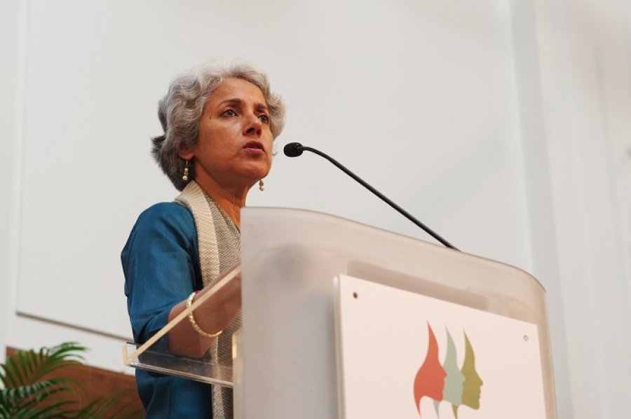 Caption: Dr Soumya Swaminathan speaking at second annual Women Leaders in Global Health conference. Credit: LSHTM