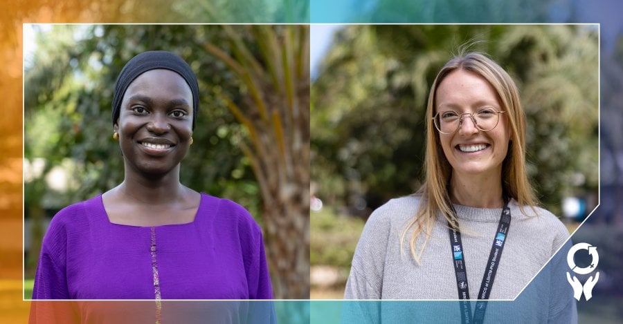 A photo grid showing headshots of two MRCG female scientists: Haddyjatou & Dorothy