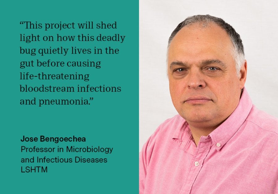 "This exciting project will shed new light into an overlook stage of these infections: the asymptomatic gut colonization that precedes the life-threatening blood stream infections, and pneumonia." - Professor Jose Bengoechea