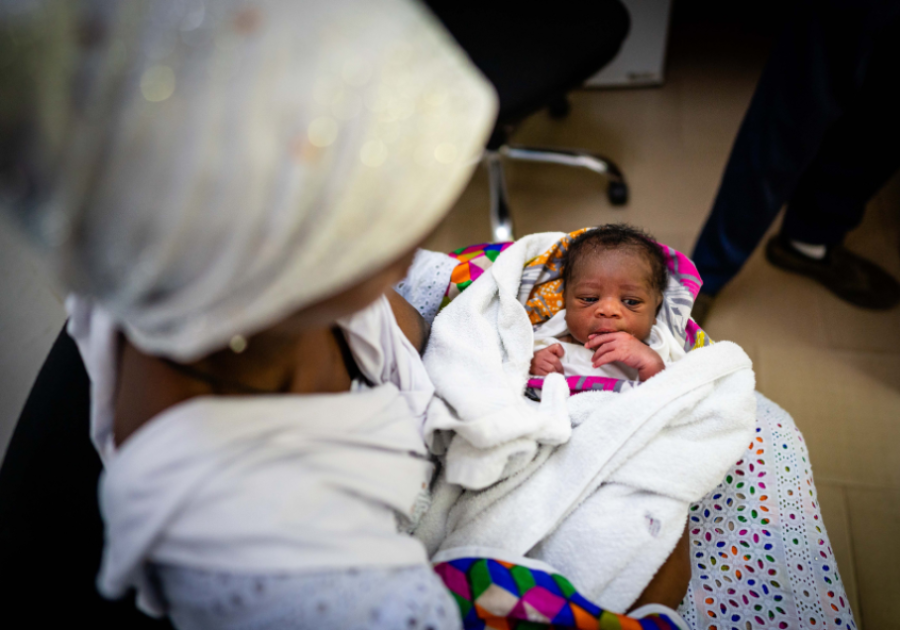 A mother and baby, who were not part of the study, in The Gambia, one of 12 countries from which data was analysed.