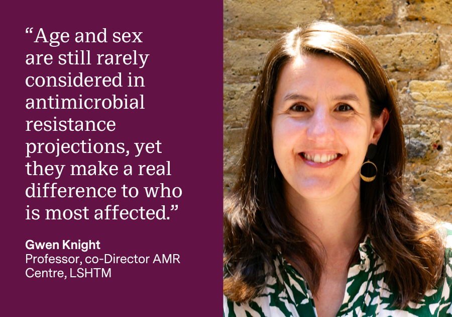 “Age and sex are still rarely considered in antimicrobial resistance projections, yet they make a real difference to who is most affected.” Gwen Knight, Professor, co-Director AMR Centre, LSHTM