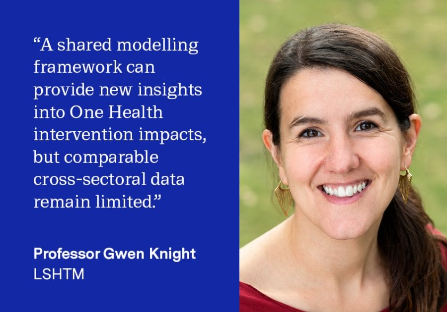 “Using a shared modelling framework fitted to data across multiple countries can provide new insights into One Health intervention impacts but this is approach is currently limited by cross-sectoral comparable data on antibiotic use, resistance prevalence and length of AMR persistence in different settings such as the environment" - Gwen Knight, Professor at LSHTM