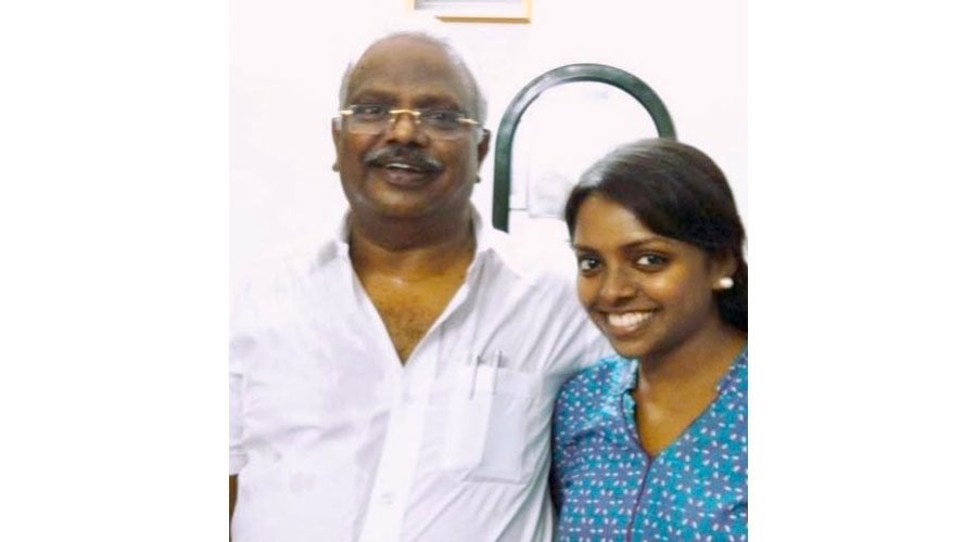 Dr Kuganantham Periaswamy and his daughter, Hamsadvani Kuganantham