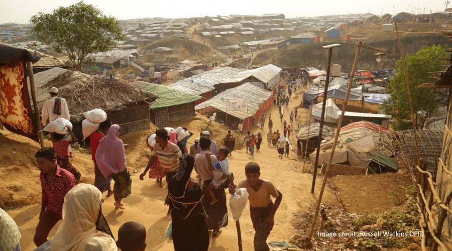 View of the sprawling Kutupalong refugee camp near Cox’s Bazar, Bangladesh