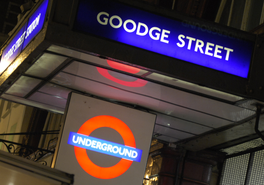 Entrance of Goodge Street tube station