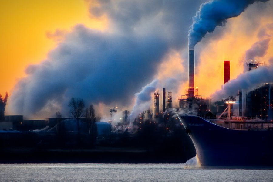 Caption: Factory smoke / global warming. Credit: Pixabay