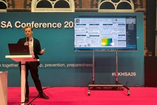 Joshua Lambert talking at UKHSA conference