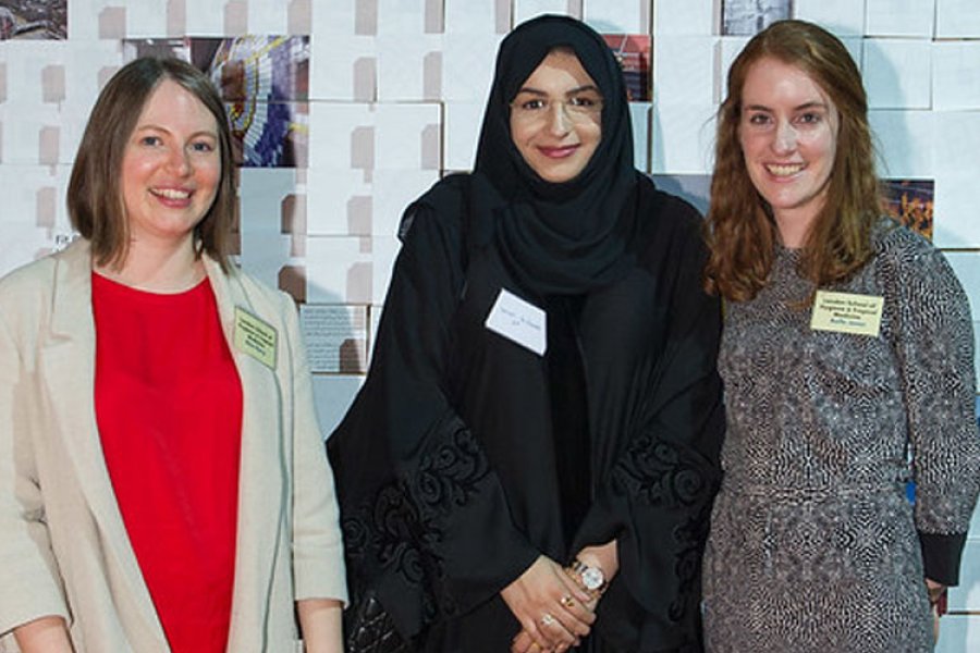 Alice Perry with colleagues at the London International Partnerships showcase in Qatar