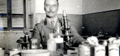 Ronald Ross in lab