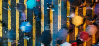 people crossing street