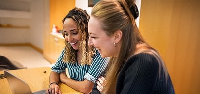Two students studying together