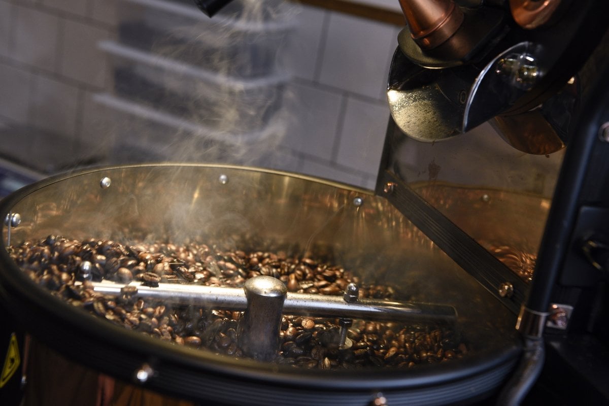 image of coffee beans roasting