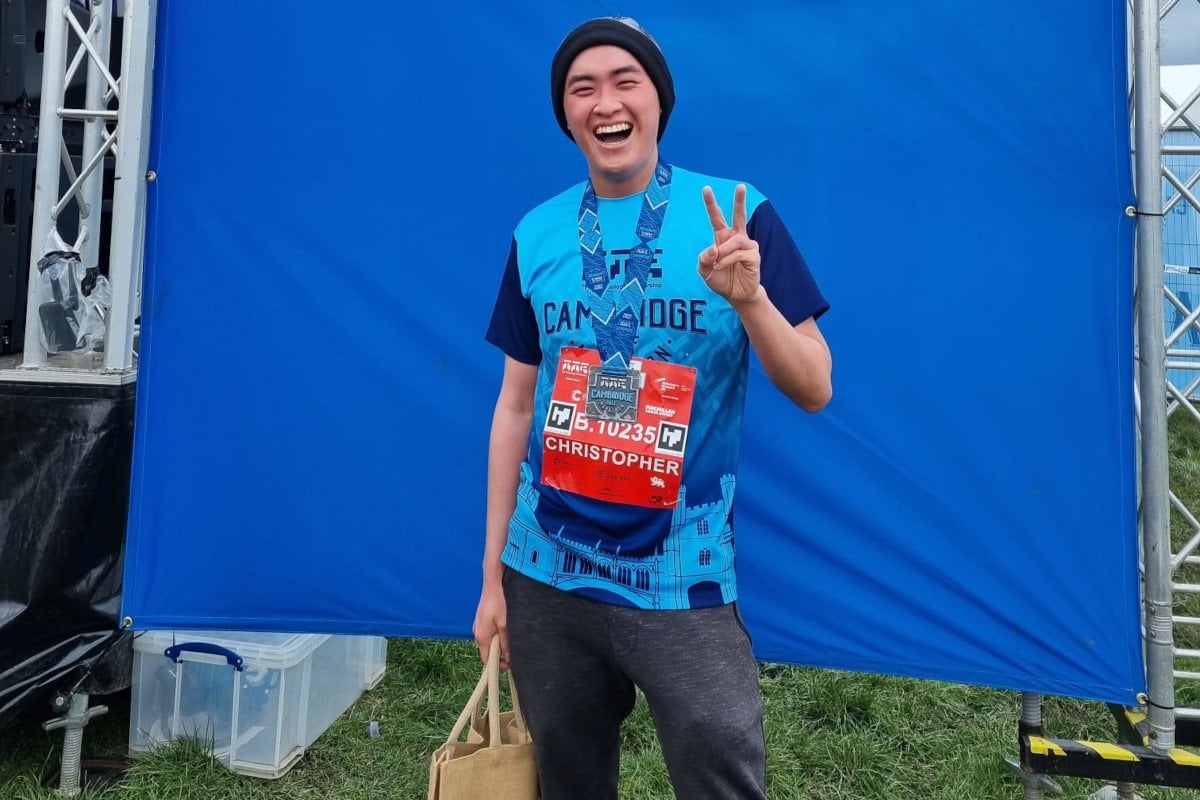 Chris Wong completes the 2022 Cambridge Half Marathon for LSHTM