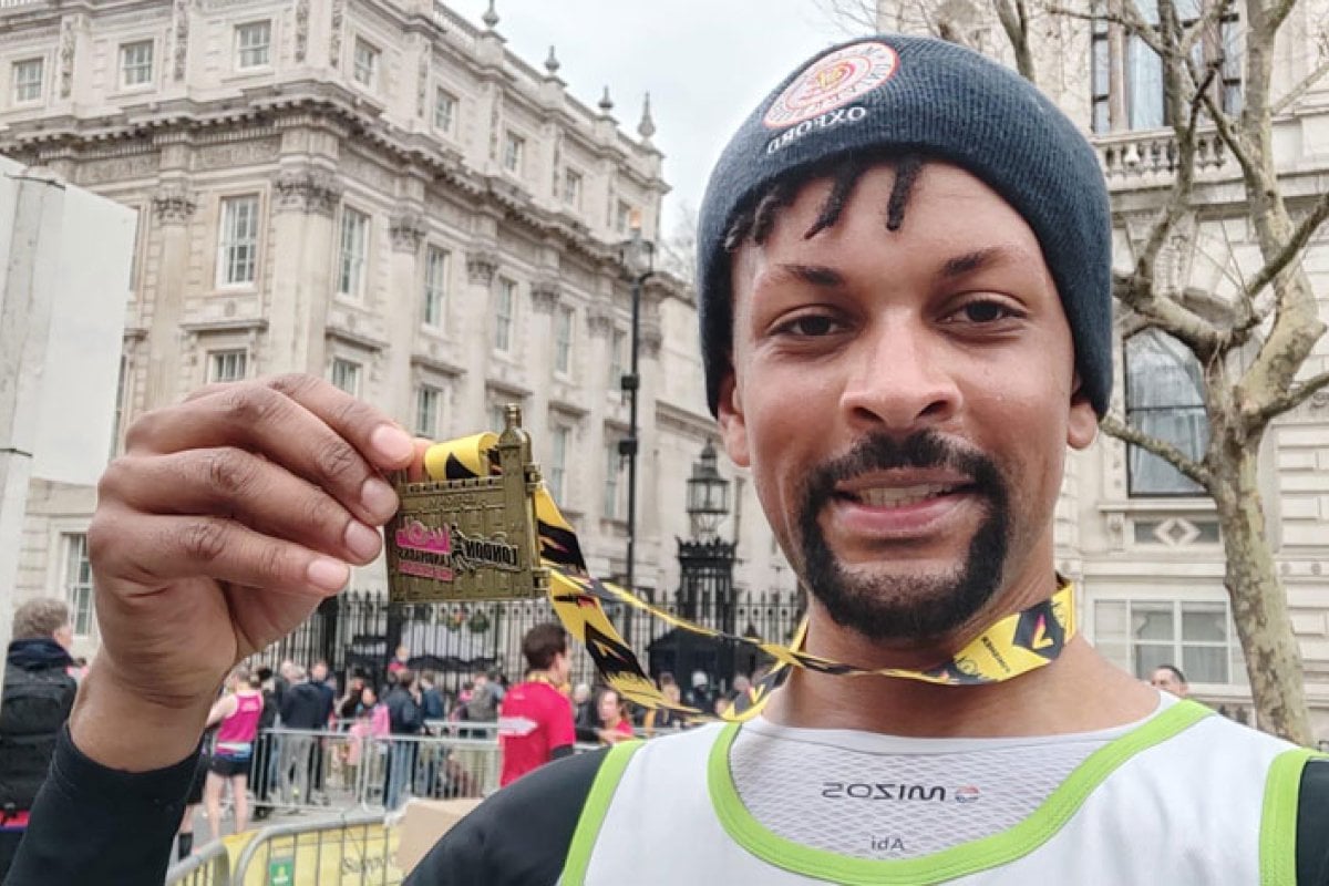 Abi Sakande with medal