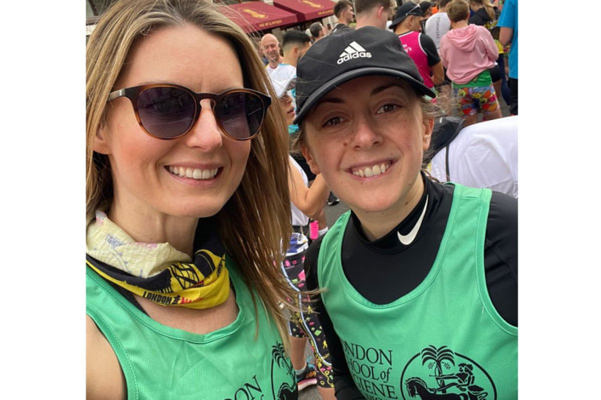 The two Rachels before running the London Landmarks Half Marathon together for LSHTM.