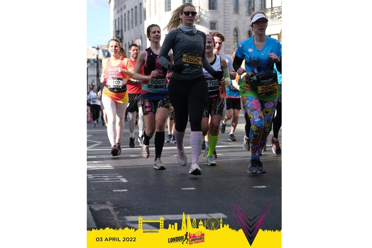 Rachel Greenley running the London Landmarks Half Marathon