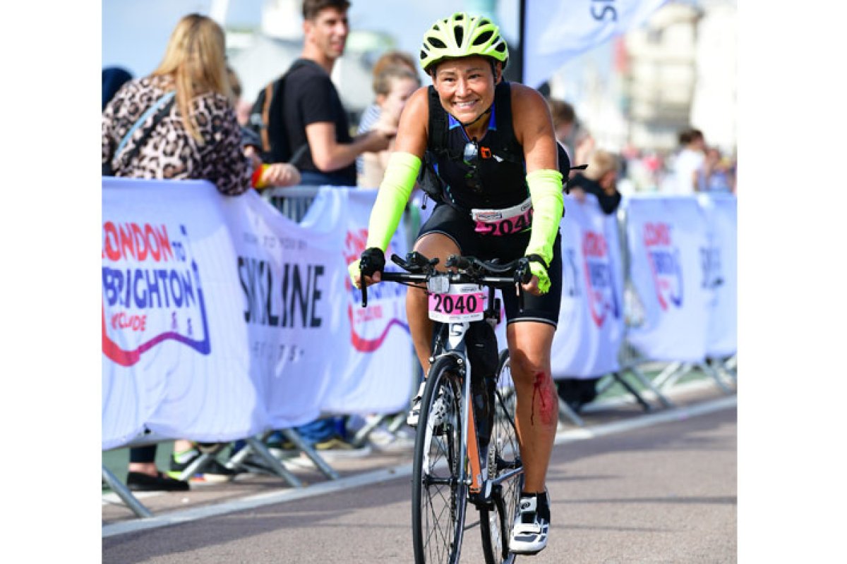Nina Johannessen at the finish line