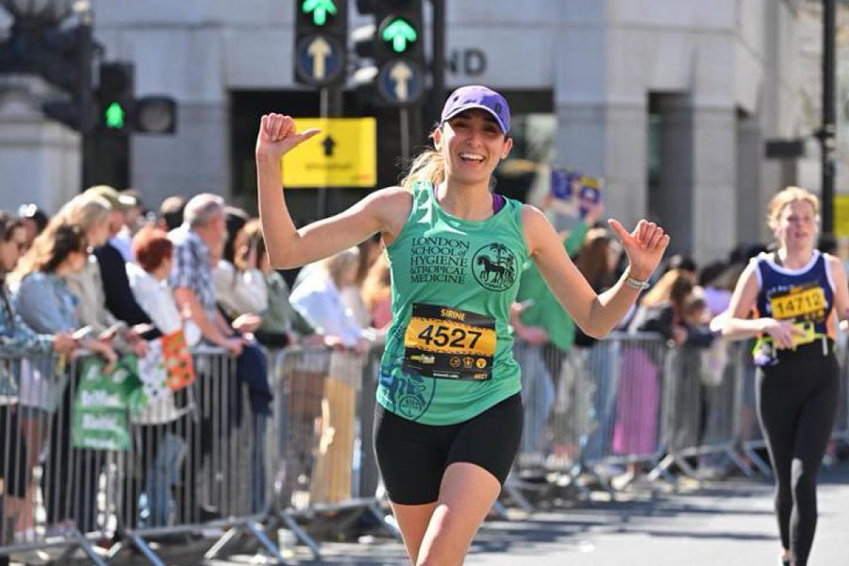 MSc student Sirine Dehmani smashing the London Landmarks Half Marathon in April 2025