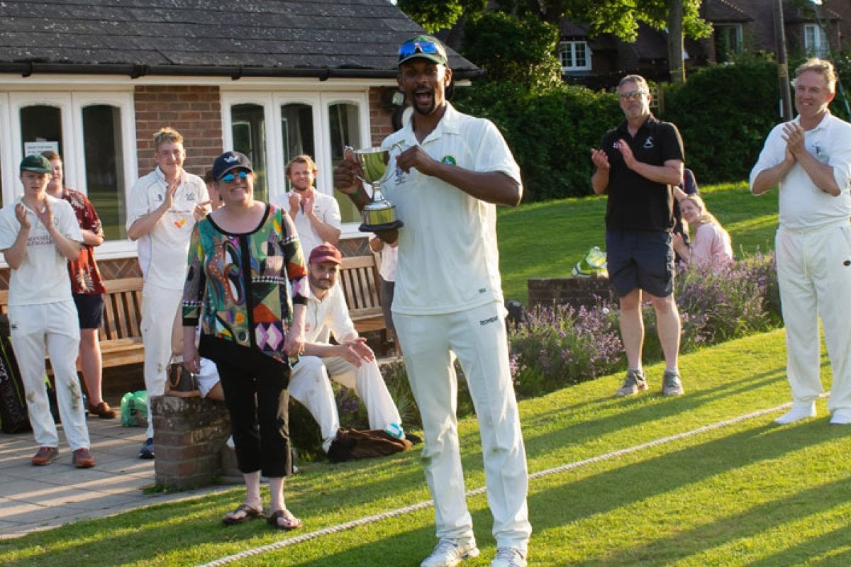 Val Curtis' family and friends at cricket match