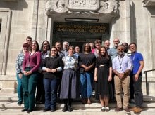 Picture of PharmacyFirst team in September 2025, outside of Keppel Street campus entrance
