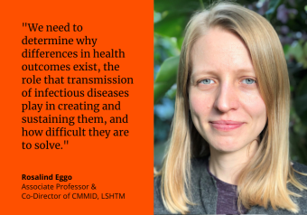 "We need to determine why differences in health outcomes exist, the role that transmission of infectious diseases plays in creating and sustaining them, and how difficult they are to solve." Rosalind Eggo, Associate Professor & Co-Director of CMMID, LSHTM