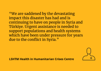 A statement on the humanitarian situation following the earthquake in Syria and Turkey