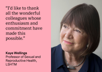 Kaye Wellings quote card: I’d like to thank all the wonderful colleagues whose enthusiasm and commitment have made this possible